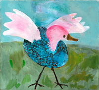Eva Schlutius | Vogel mit rosa Flügeln